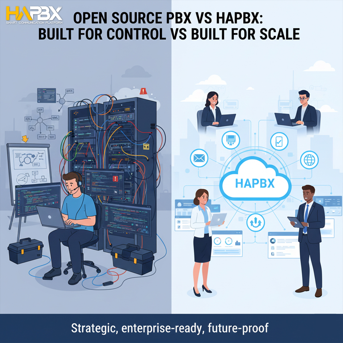 Moving beyond single points of failure: Why enterprises are switching from DIY Open Source PBX to HAPBX High Availability.