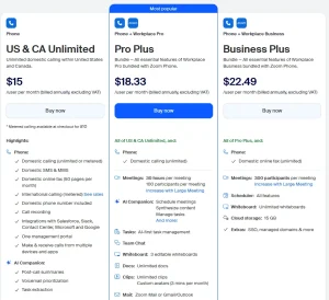 Zoom phone pricing